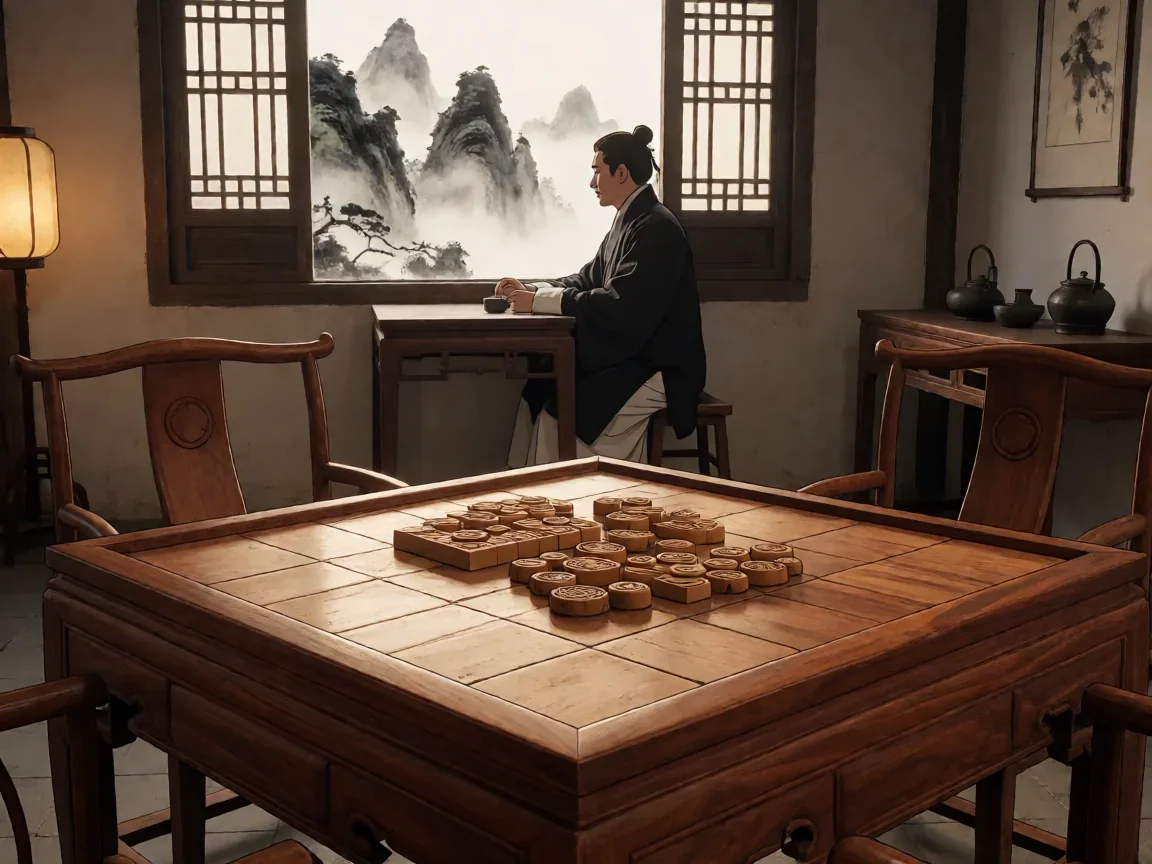 王者万象棋照影效果一览,茶楼牌桌前的照影静景