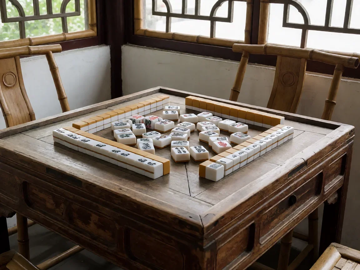 麻将小鸟是一条吗,古风茶楼中的麻将牌局场景