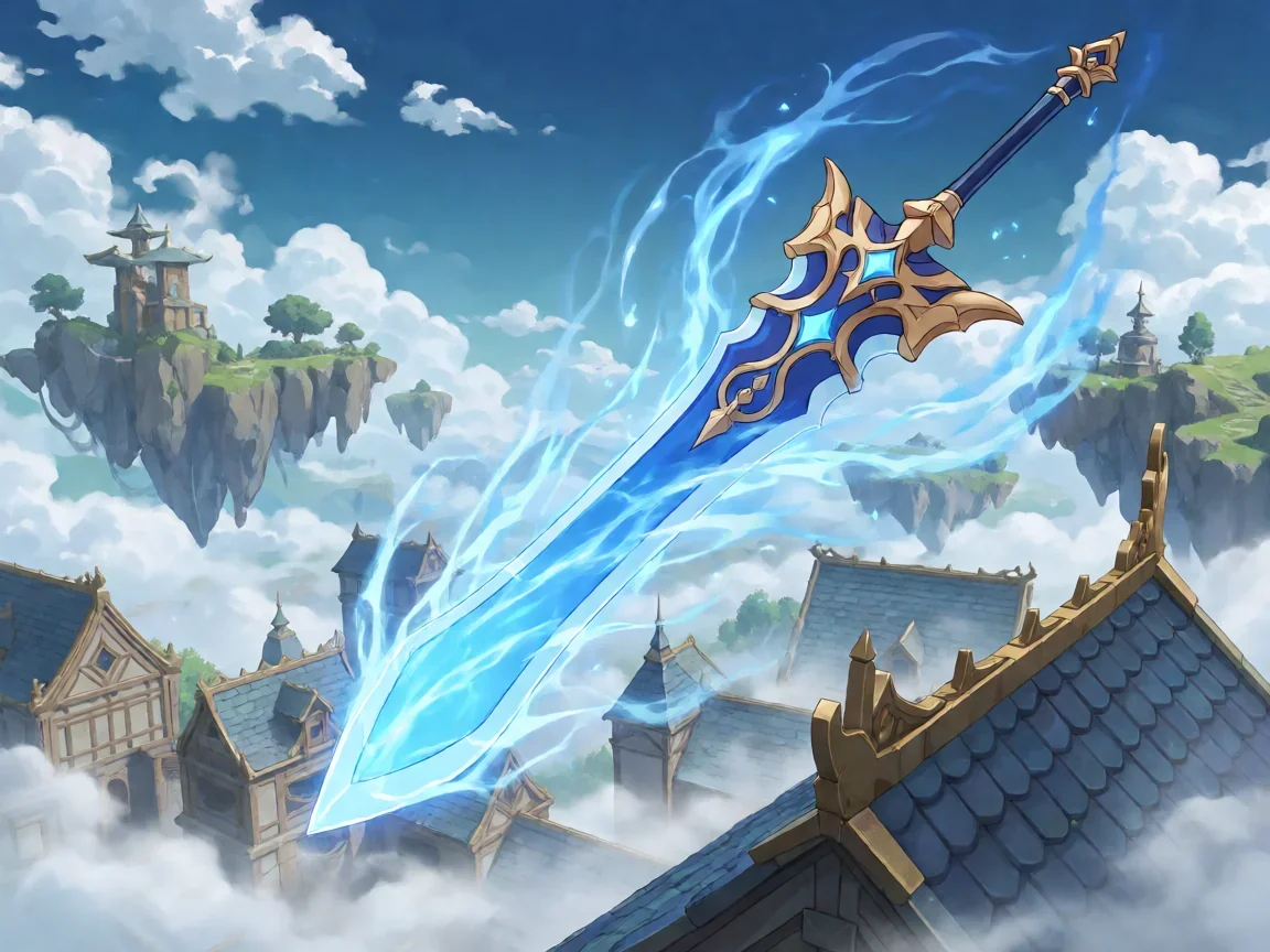 原神天空之傲80级属性巨剑悬浮