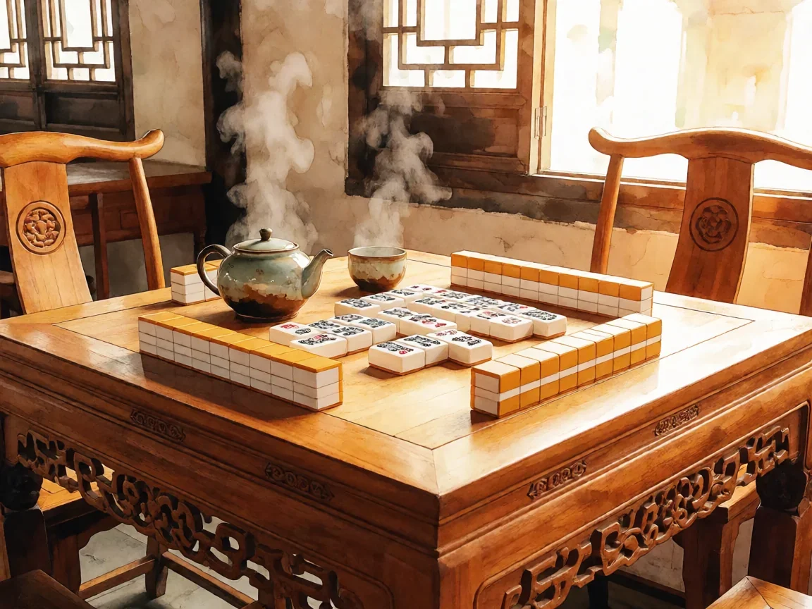麻将怎么打,茶楼牌桌上的入门场景