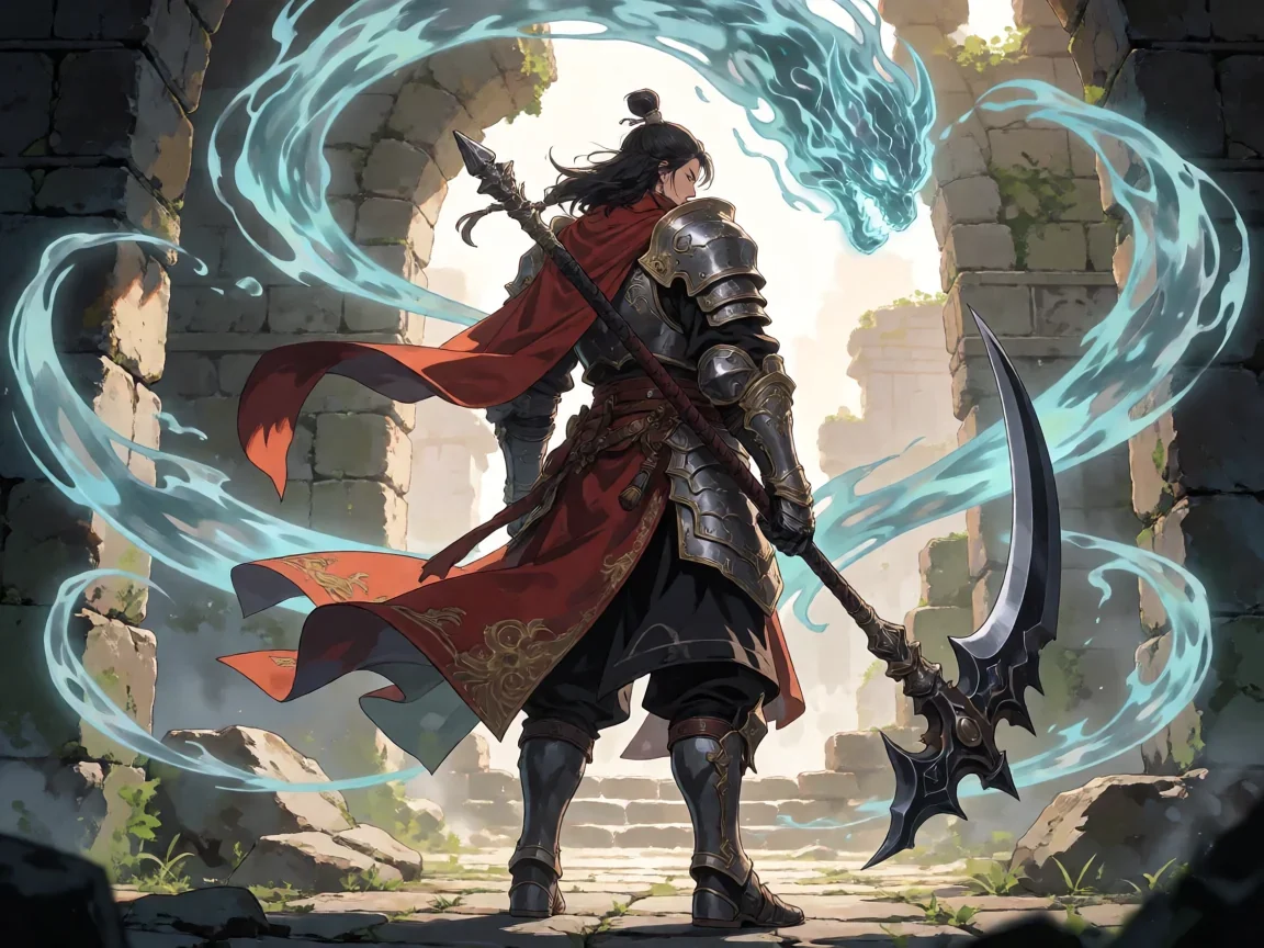 dnf黑暗武士异界套的战士剪影画面