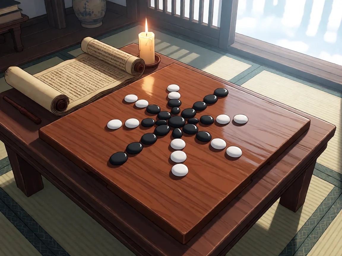 五子棋必胜招数展现的木质棋盘氛围