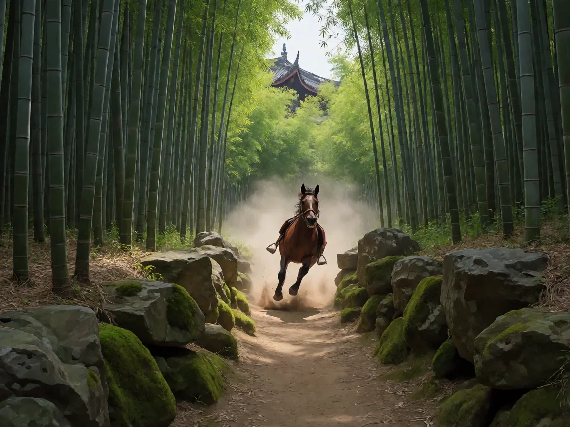 燕云十六声马匹坐骑获取攻略,竹林小径中飞驰的骏马背影