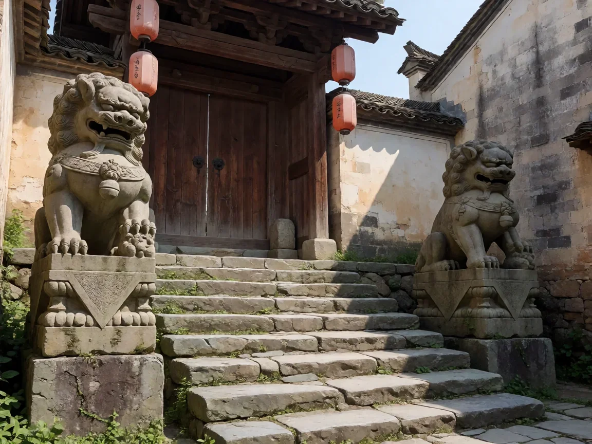 迷你世界岩石砖台阶怎么做,数字绘画古村石阶黄昏