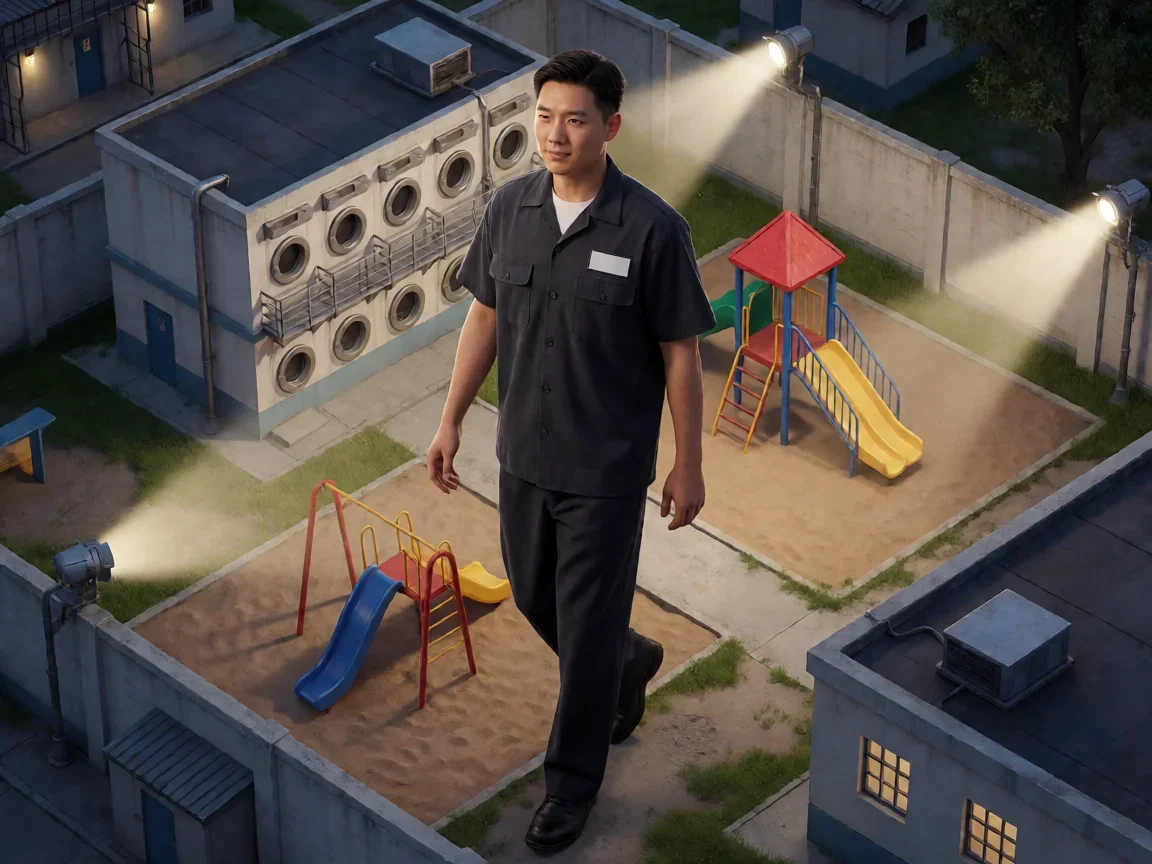 监狱建筑师操场放风黄昏空镜