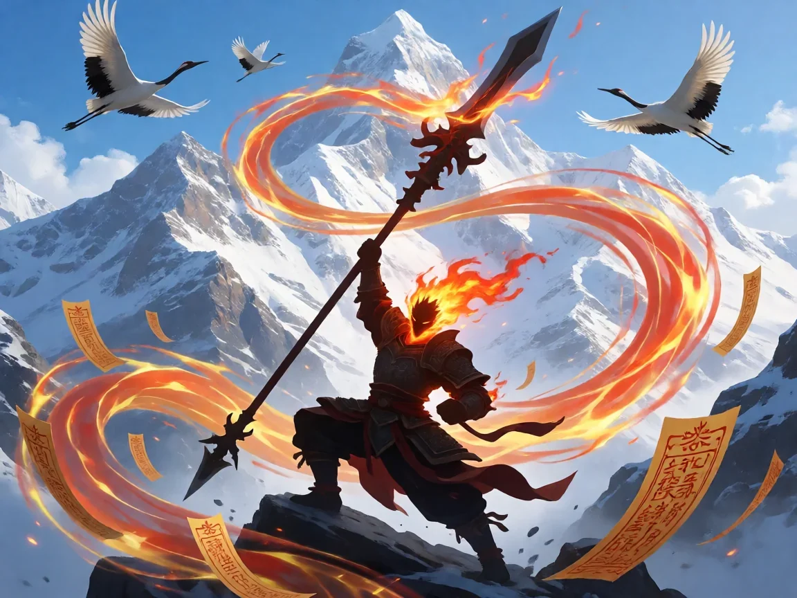 造梦西游3牛魔王时装效果,雪山飞鹤旁的牛魔王剪影